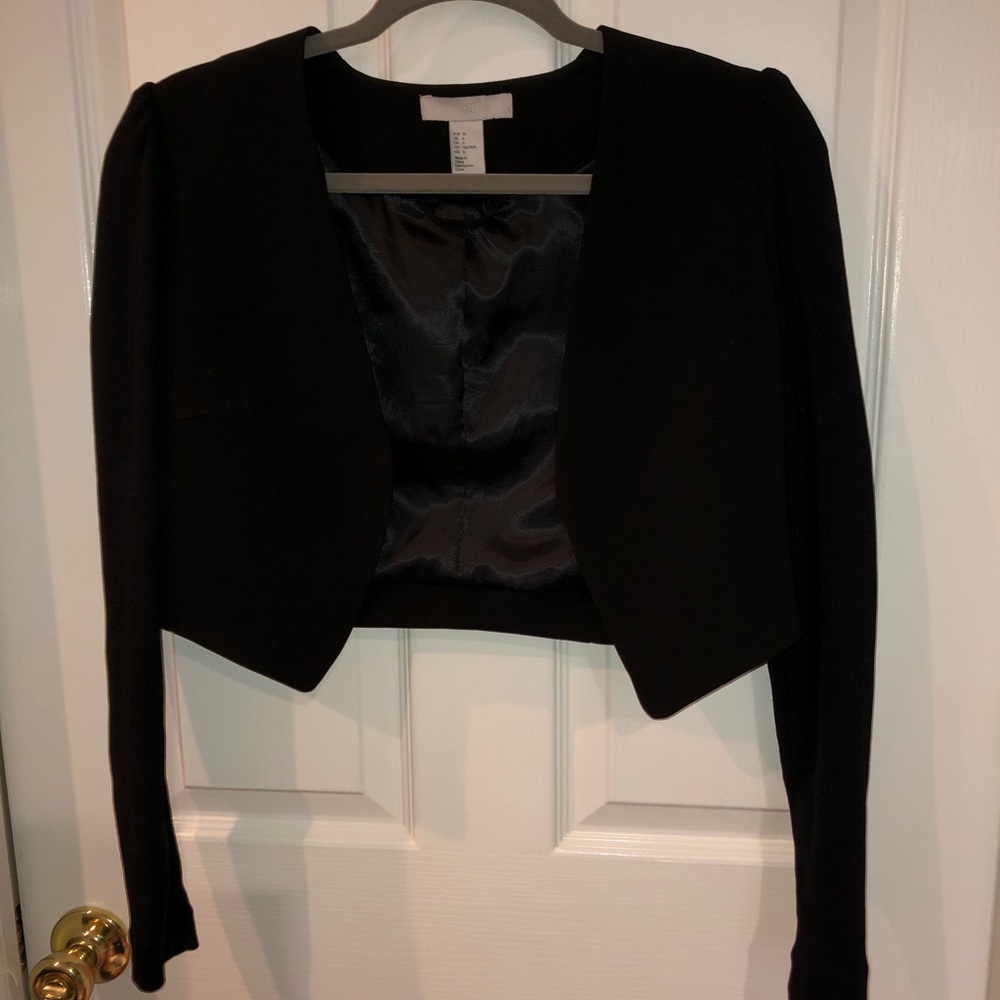 Cropped open blazer